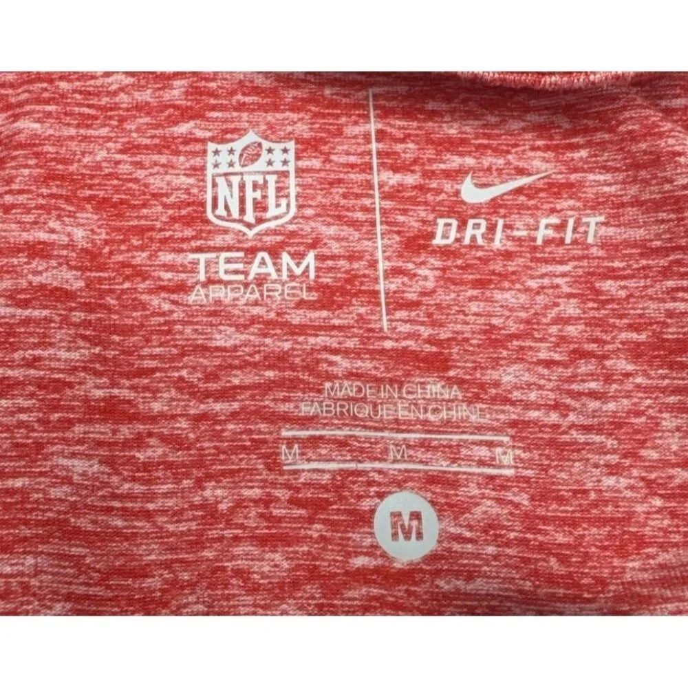 Team Apparel Nike Dri Fit Red‎ 1/4 Zip Kansas City Chiefs Long Sleeve Shirt Sz M